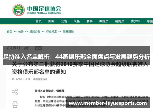 足协准入名单解析:44家俱乐部全面盘点与发展趋势分析 足协准入名单解析:44家俱乐部全面盘点与发展趋势分析